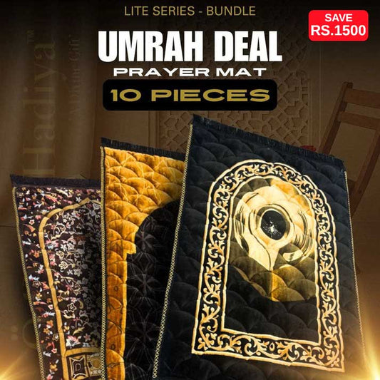 LITE SERIES PRAYER MAT BUNDLE UMRAH DEAL  10 PIECES